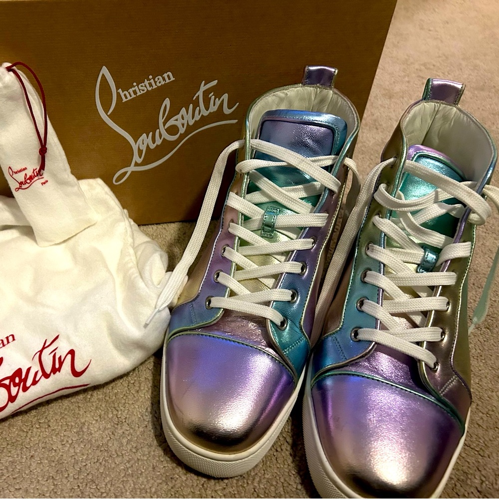 Christian Louboutin size 43 men Louis high top used in excellent condition .